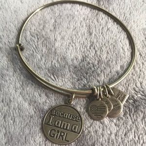 Because I am a Girl Silver Alex and Ani Bracelet